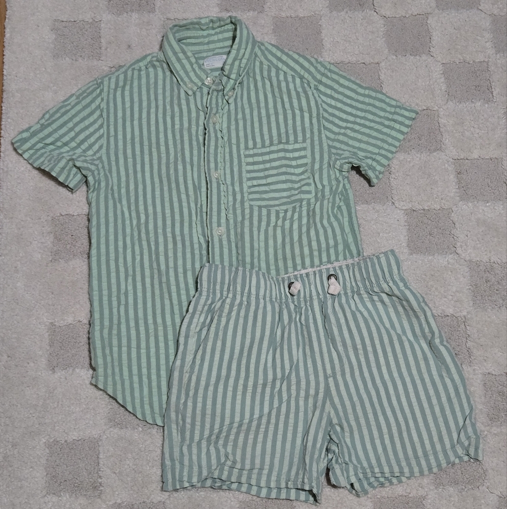 J. Crew Green Button Down Shirt Matching Set